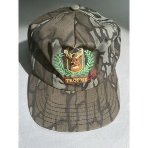 Vintage Buck Deer Trophy Cap Hat Snapback Camouflage Embroidered Made in USA